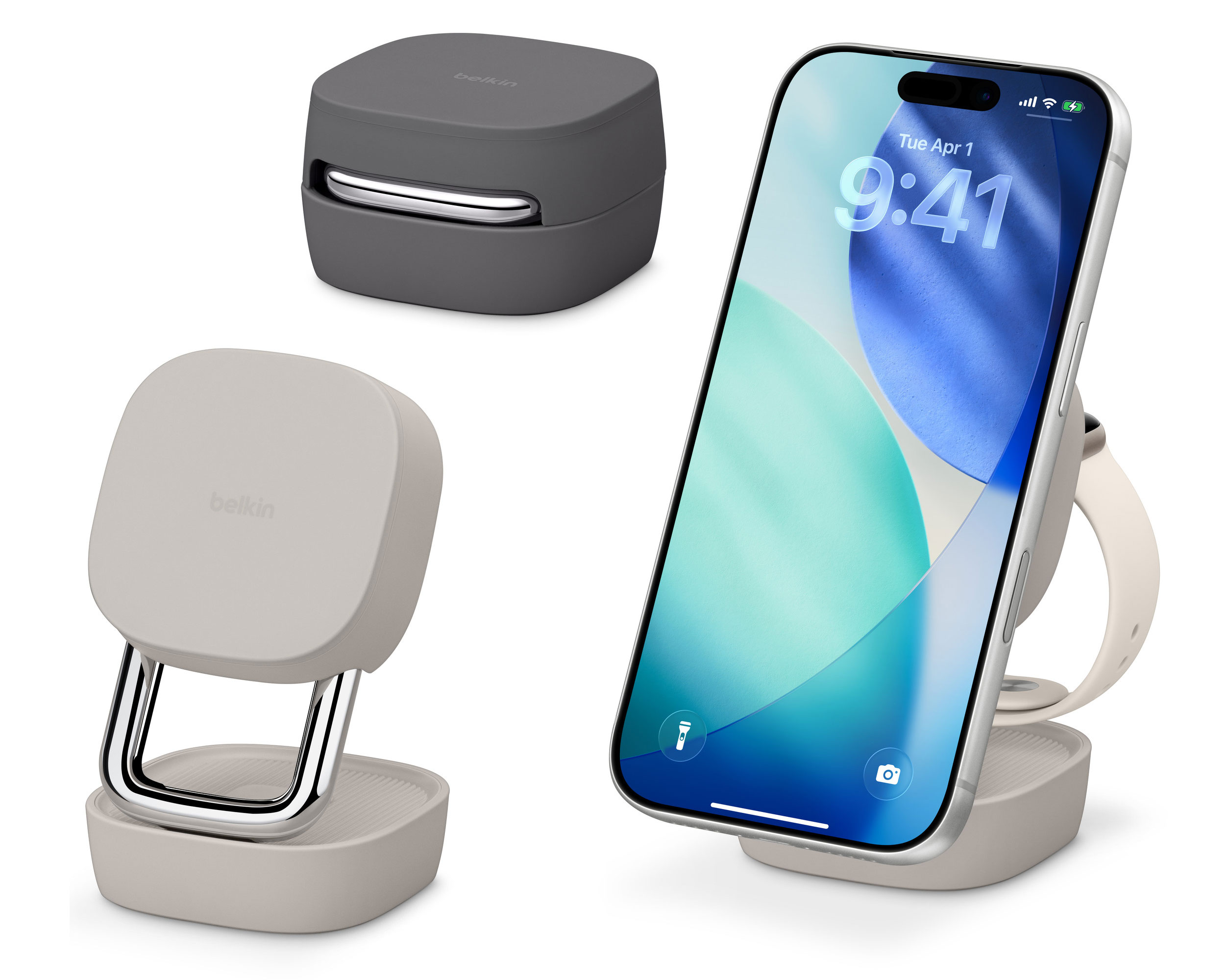 Belkin UltraCharge Pro 2-in-1 Convertible Magnetic Charger – Foldable 25W 2-in-1 Apple Watch charger