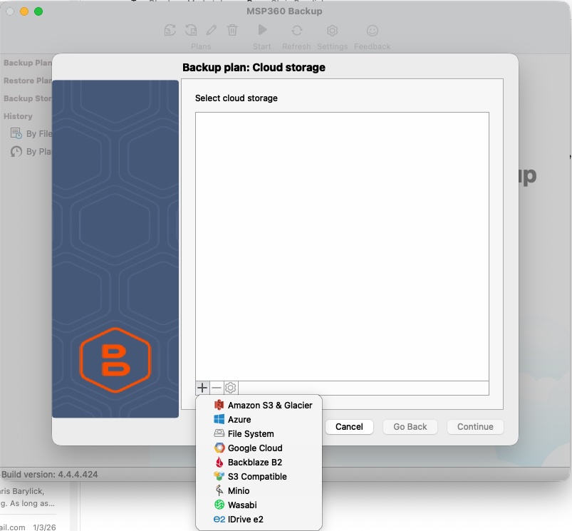 Formatos de copia de seguridad de MSP
