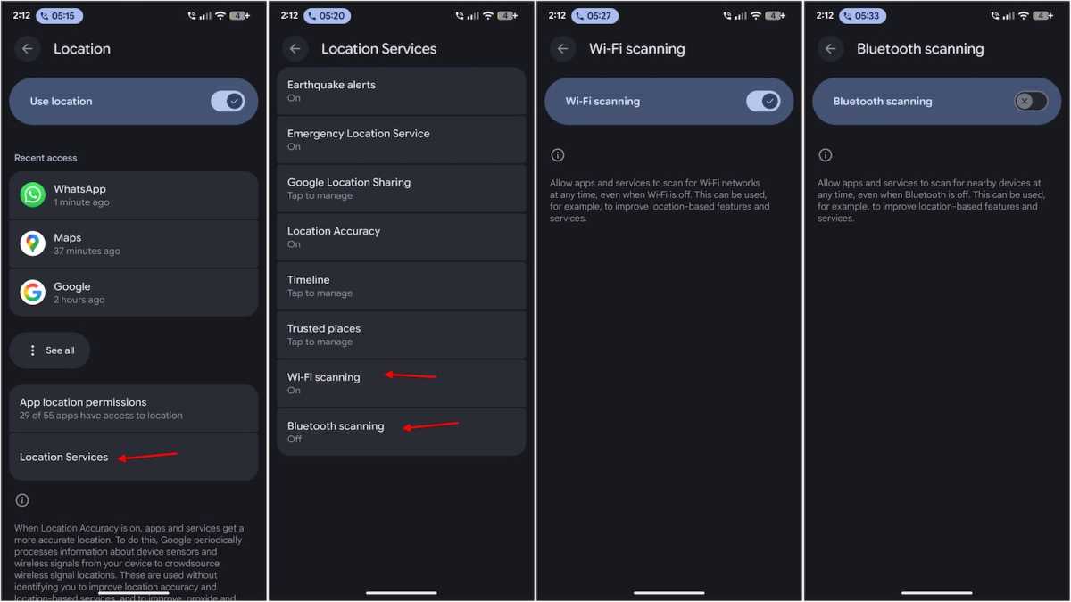 Notification access screenshots on Android