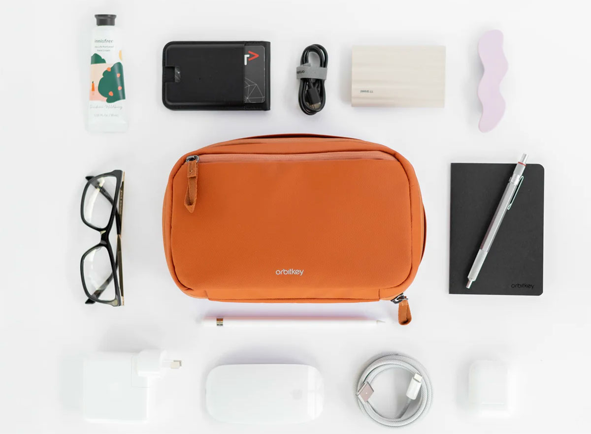 Orbitkey 2-in-1 Tech Accessory Pouch Terracotta