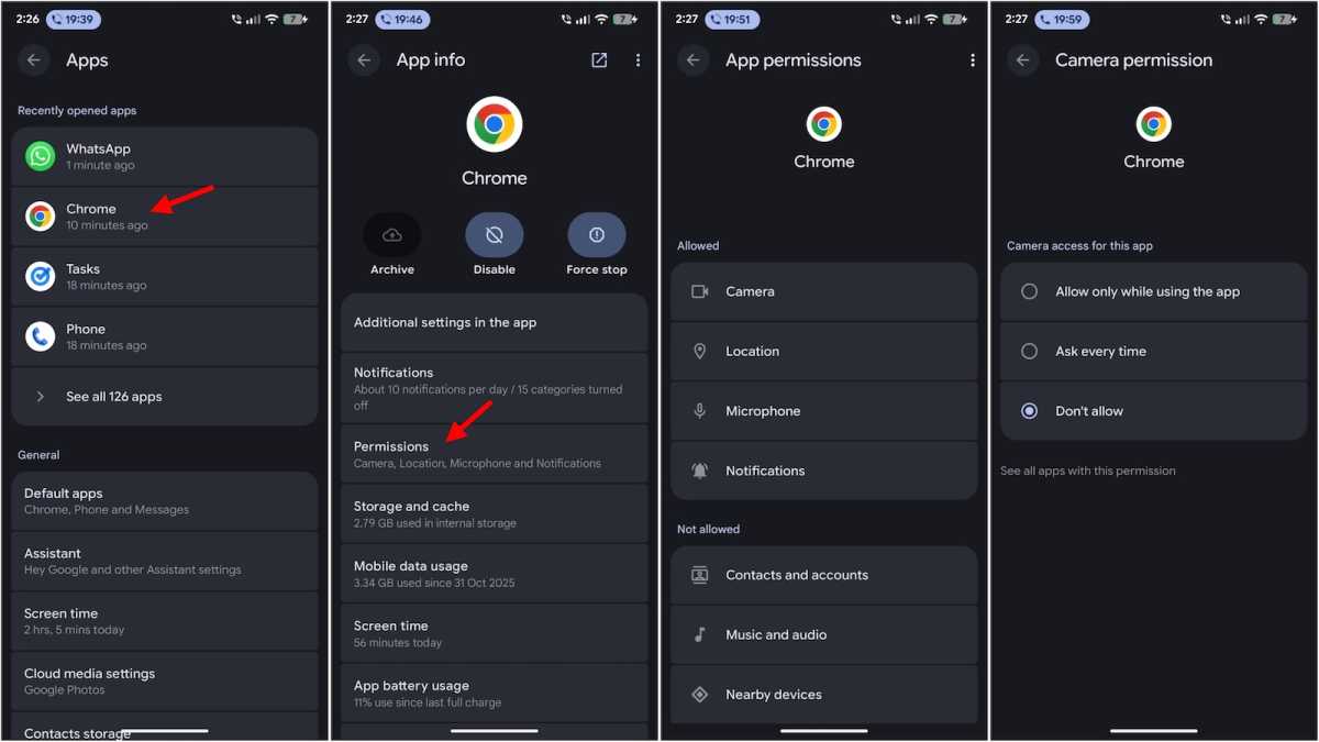 Permission manager - allow all the time screenshots