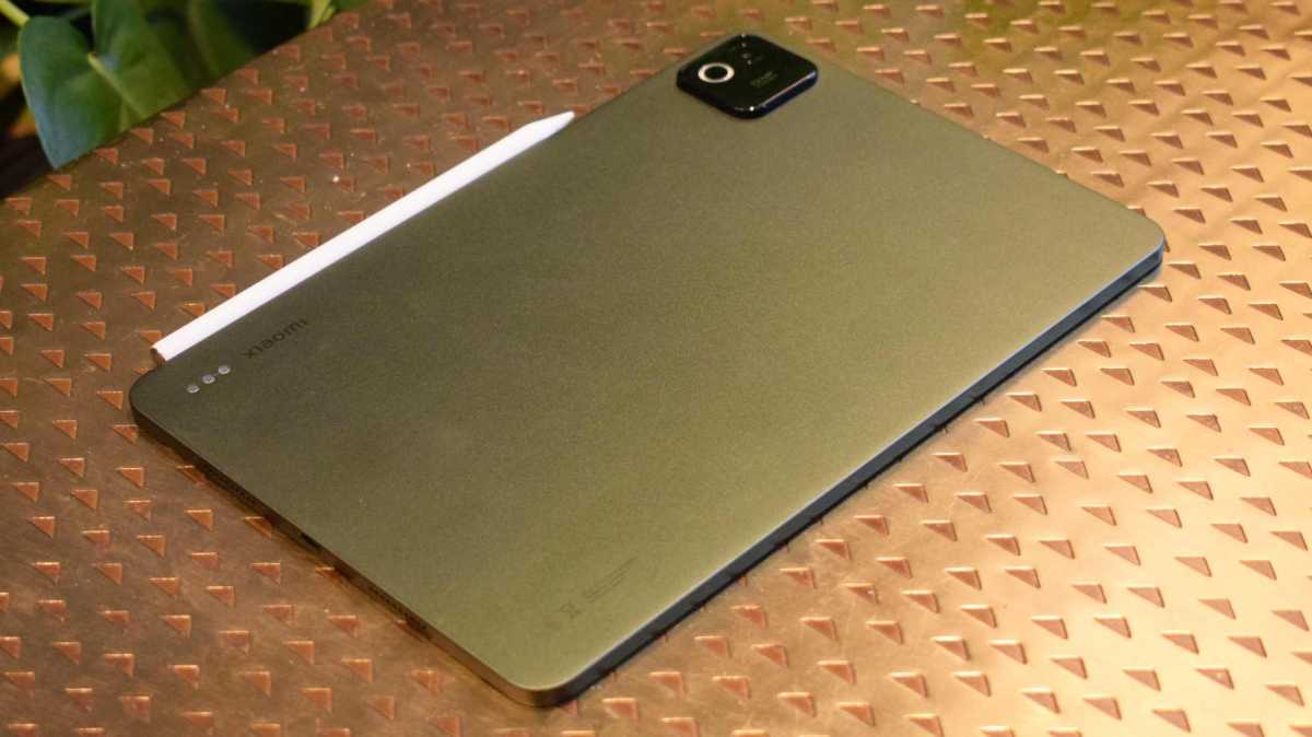 The Xiaomi Pad 8, face down on a table.