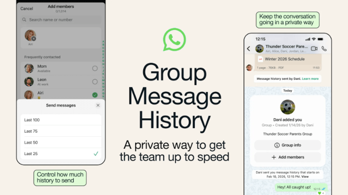 WhatsApp group message update