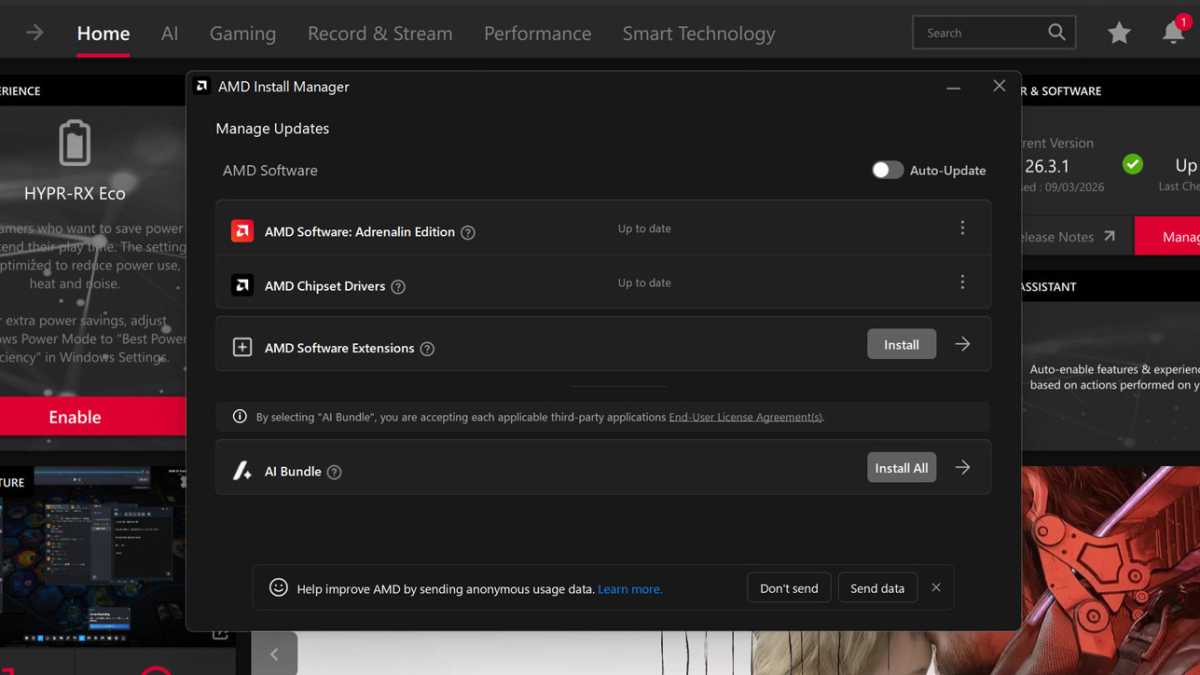 AMD Install Manager driver updates screenshot