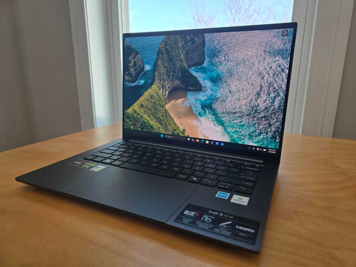 Acer Swift X 14 AI angled