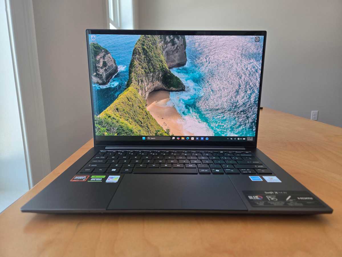 Acer Swift X 14 AI head on