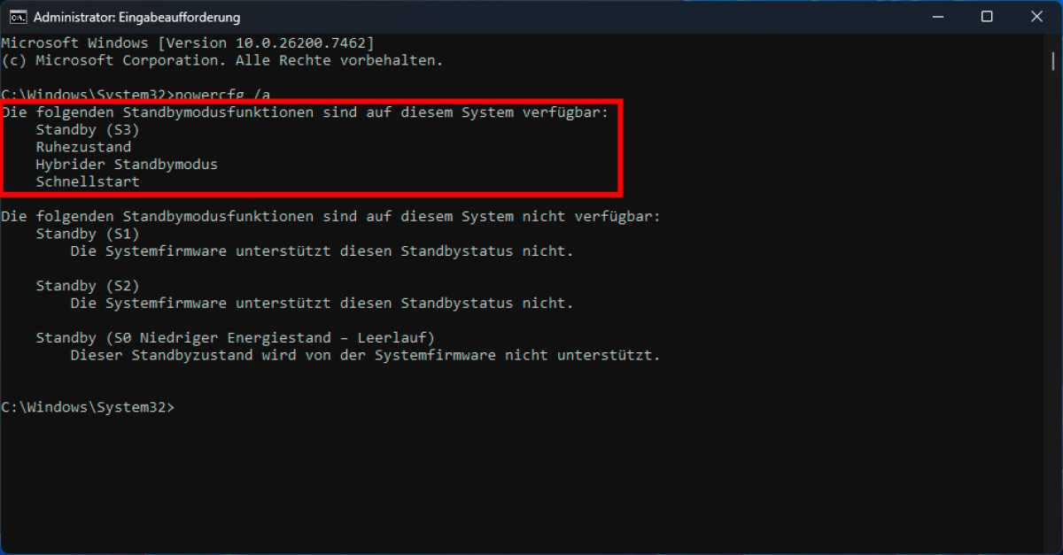 Standbymodus-Funktionen