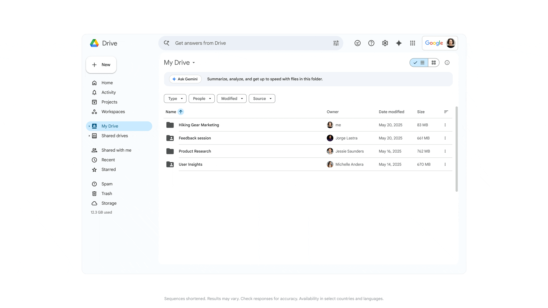 Google Drive use Gemini AI
