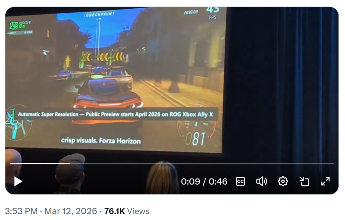 Microsoft AutoSR coming to ROG Xbox Ally X