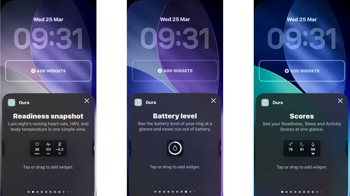 Oura lockscreen
