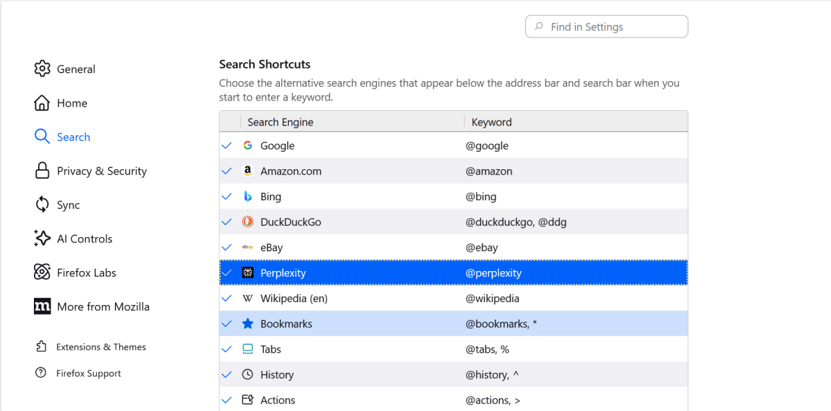 Perplexity in Firefox