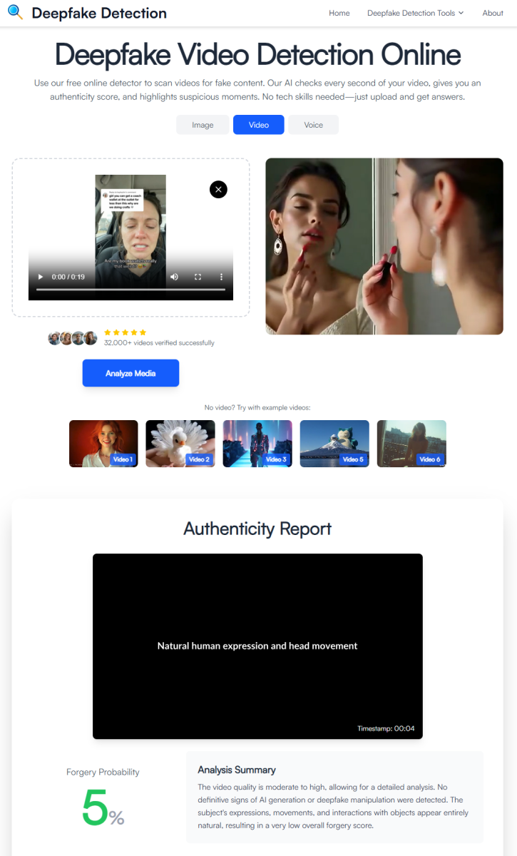 Deepfake Video Detection - deepfake.ai report