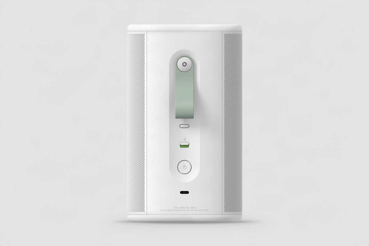 Photo of the Play's back panel with carrying strap.