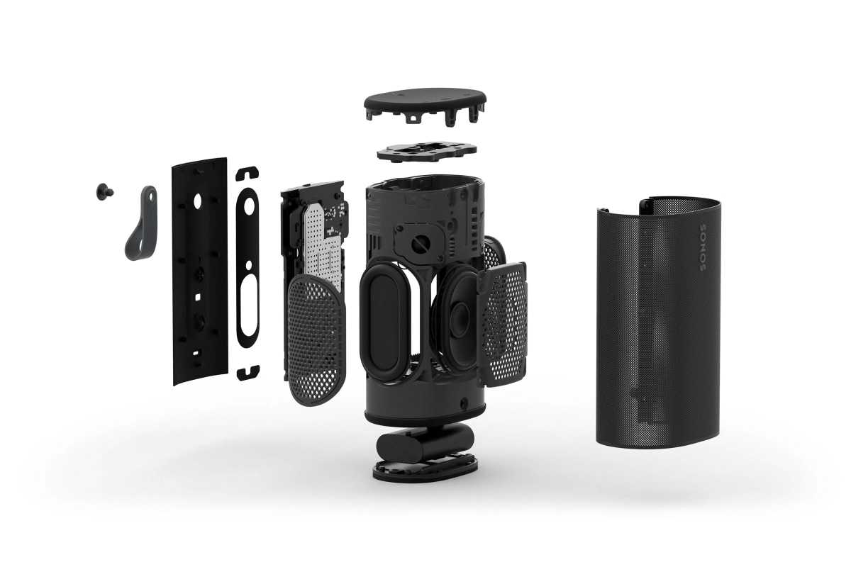 Photo showing internal components of the Play speaker