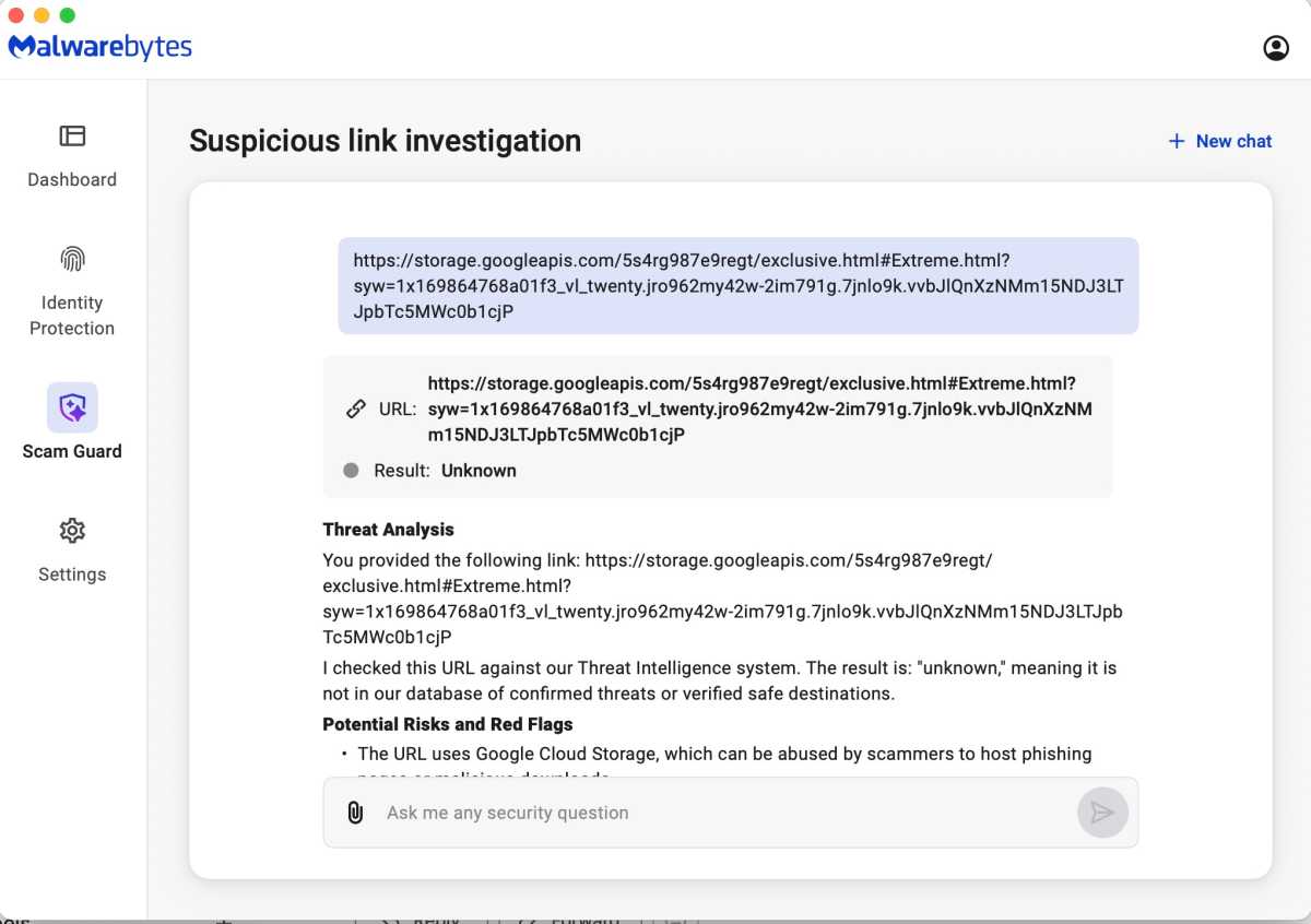 Suspicious link Malwarebytes