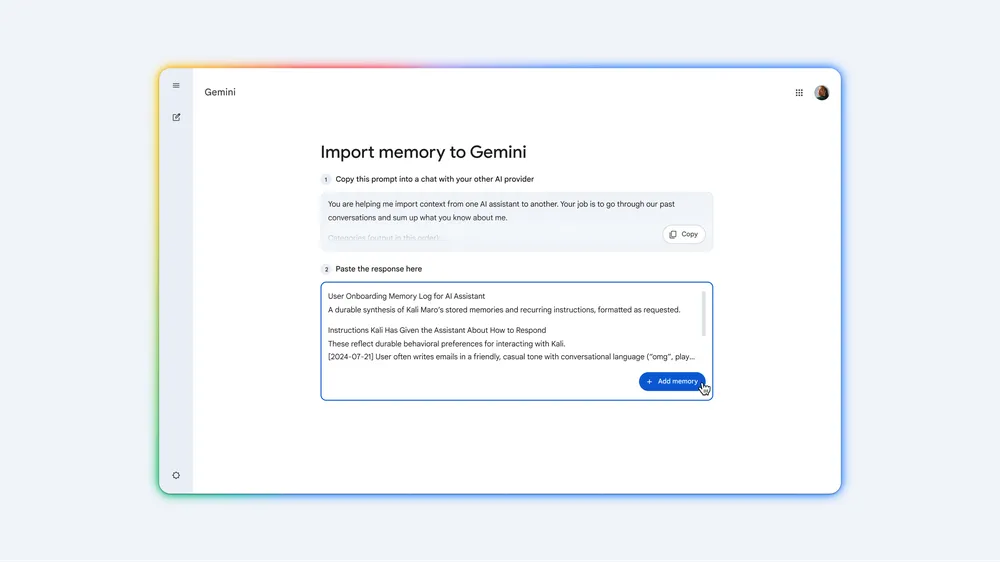 Google Gemini can now import your ChatGPT or Claude chat history Google Gemini can now import your ChatGPT or Claude chat history