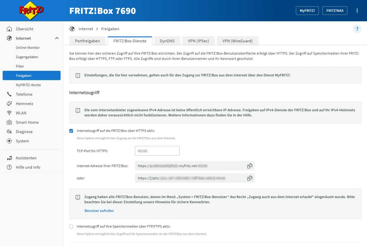 Tricks f r Fritz NAS 2 FB Internetzugriff aktiviert
