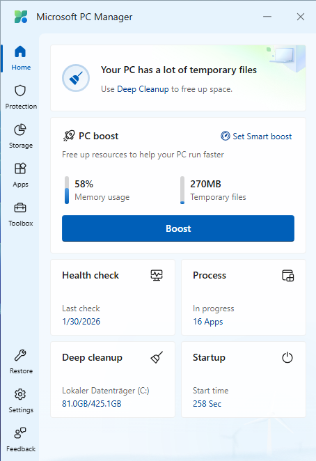 Win11 aufraeumen p04 04 PC Manager