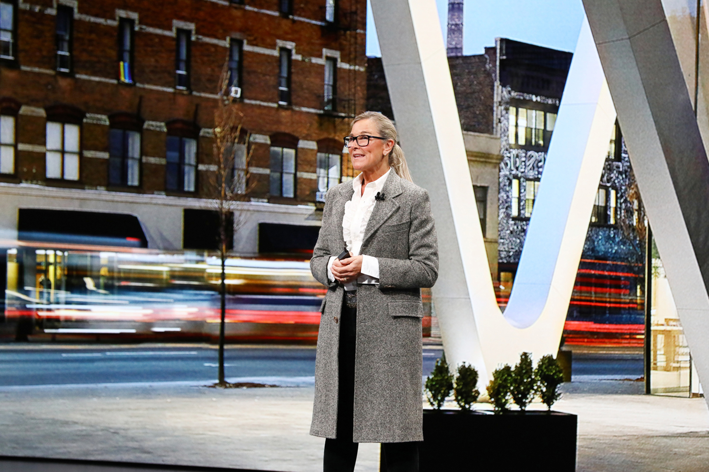 Angela Ahrendts at an Apple event in 2018
