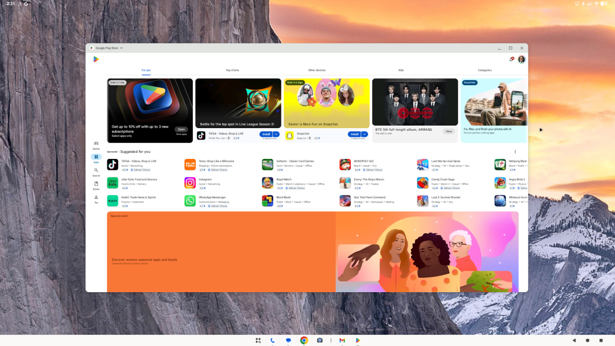 The mouse can control apps really well now