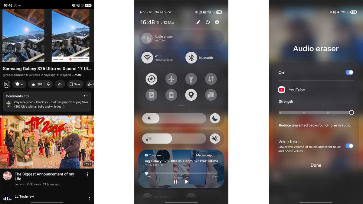 audio eraser youtube screenshot s26 ultra