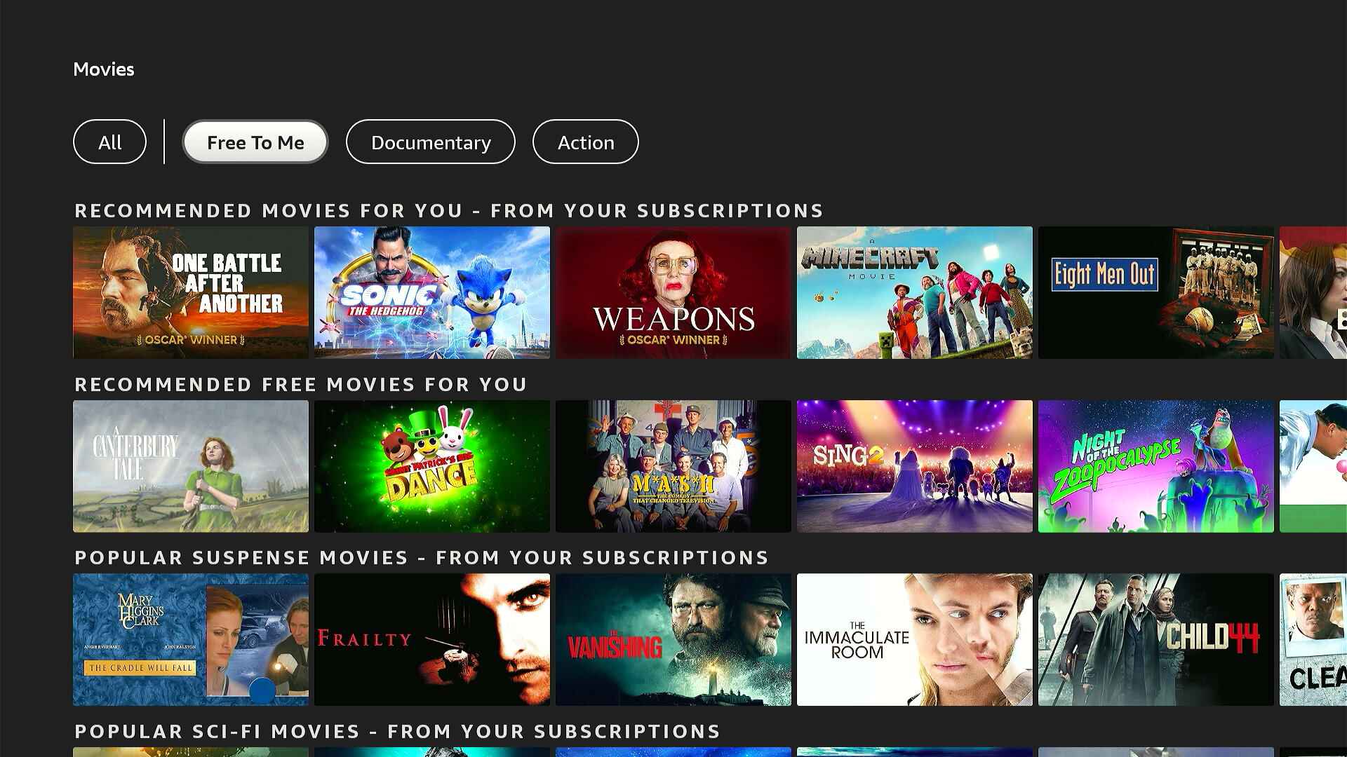 Fire TV old UI with 