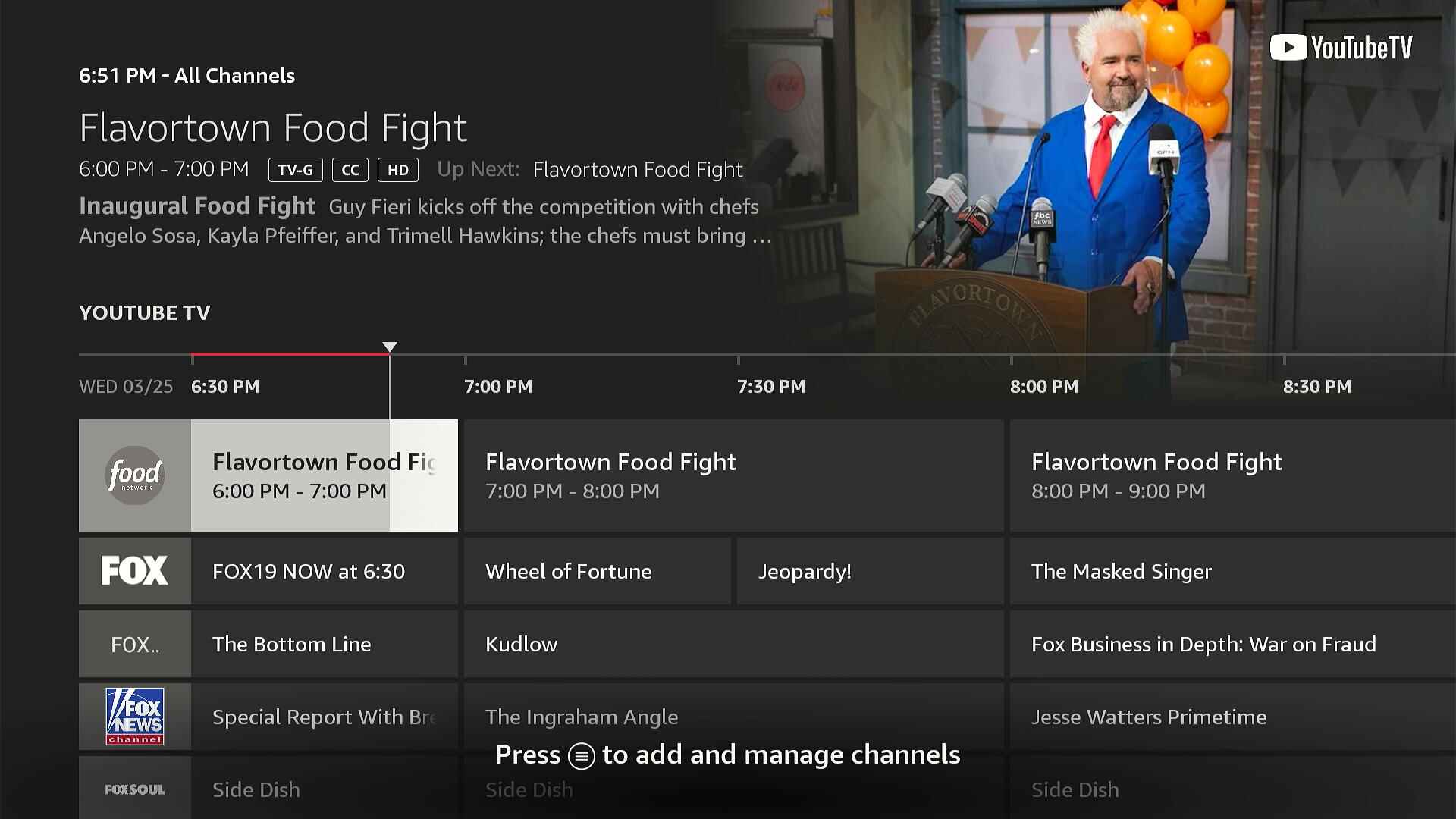 Fire TV grid guide old UI