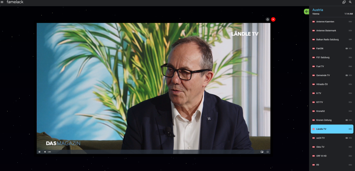 Famelack stream from Austria