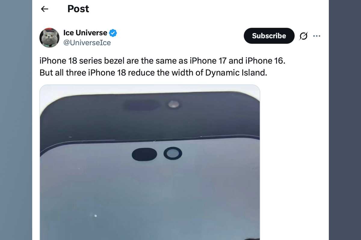 iPhone 18 Pro: So soll die kleinere „Dynamic Island“ aussehen