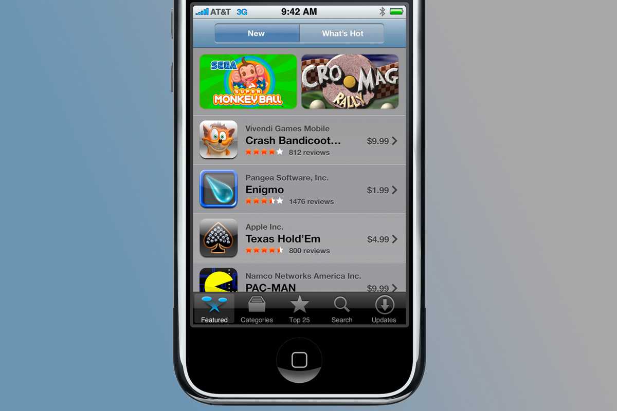 app store on an iPhone 3G