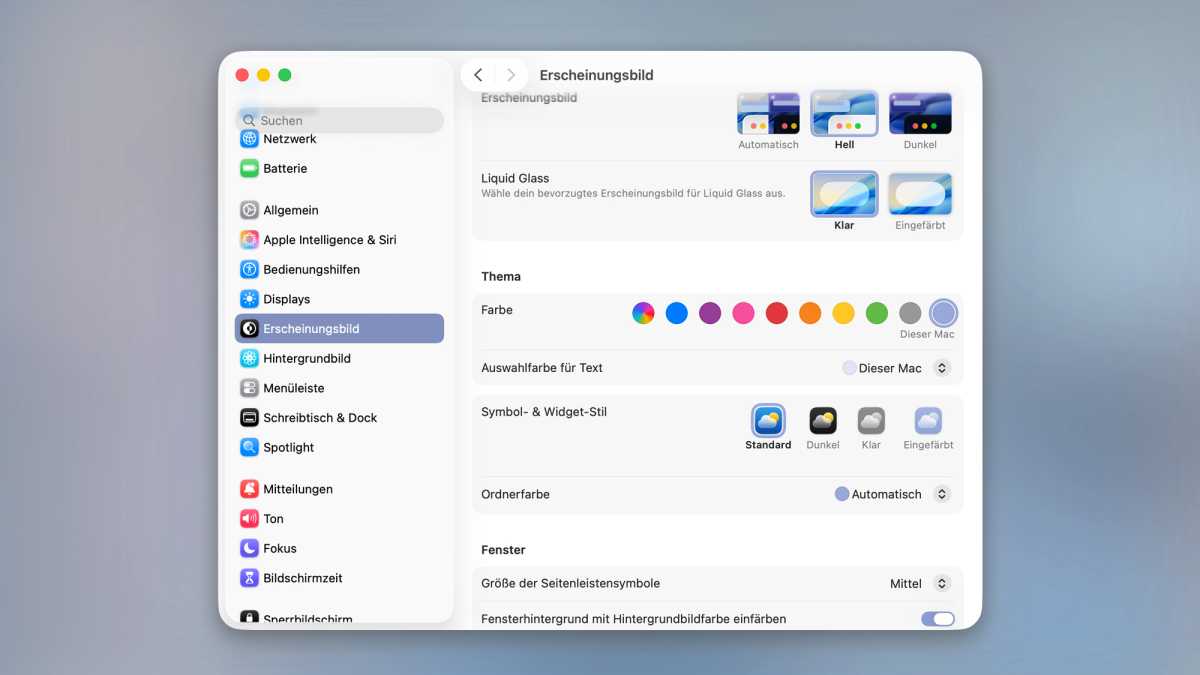 macOS auf dem Macbook Neo passt sich der Gerätefarbe an