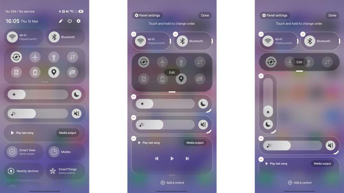 quick settings customisation screenshot s26 ultra