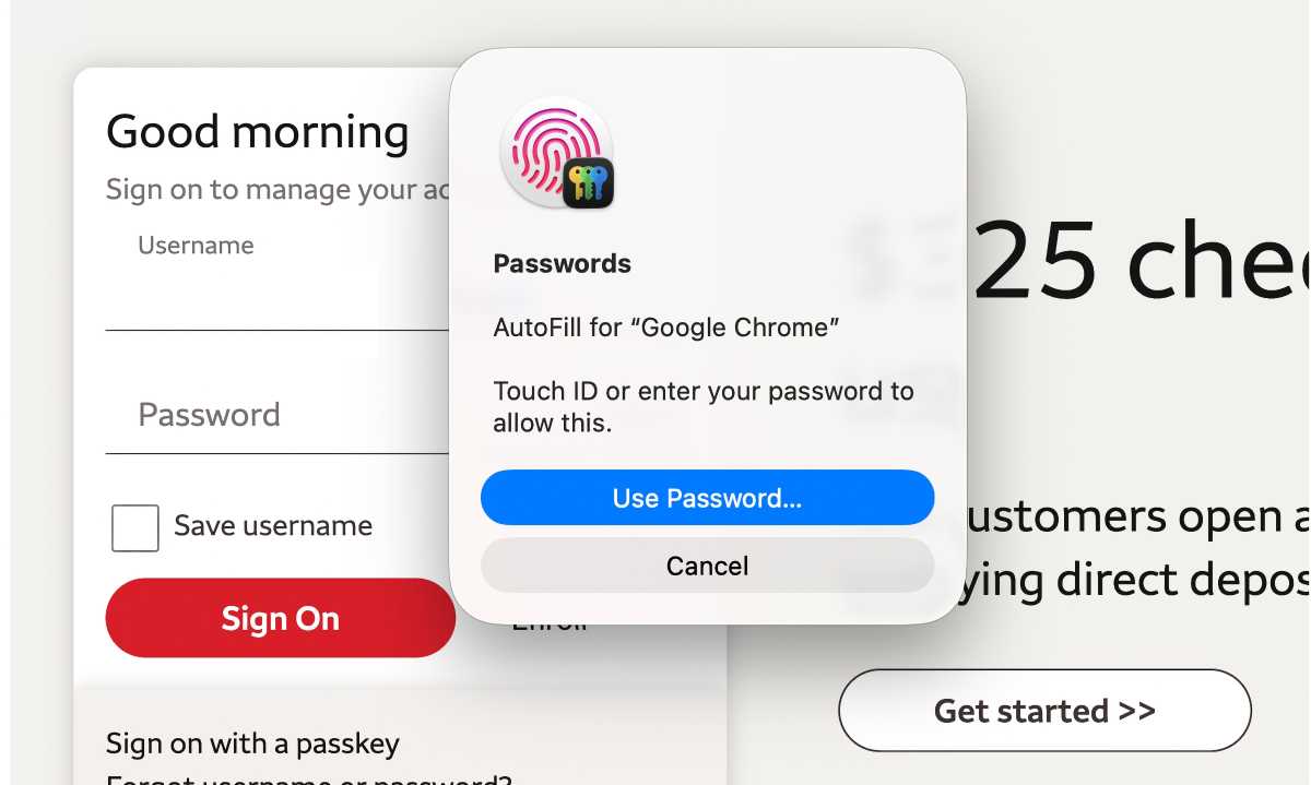 Touch ID website login