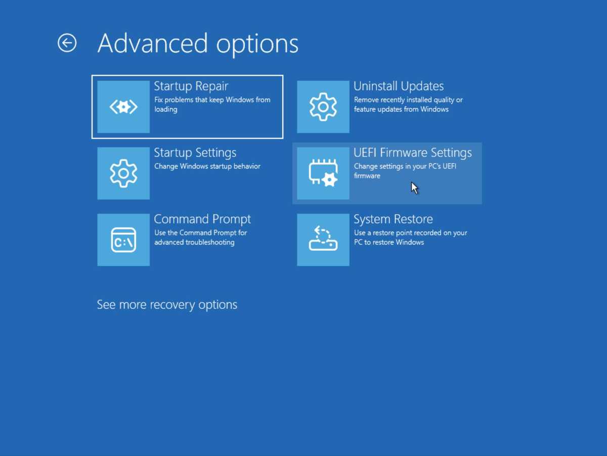 Använd Windows för att komma åt bios