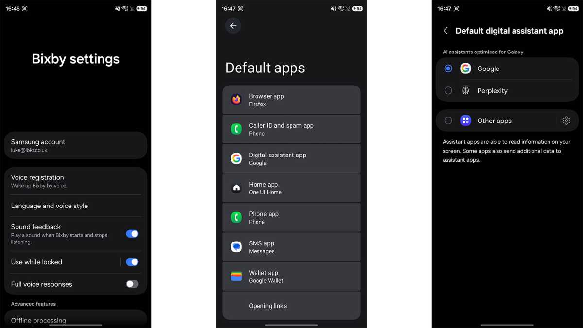 voice assistant settings screenshot s26 ultra