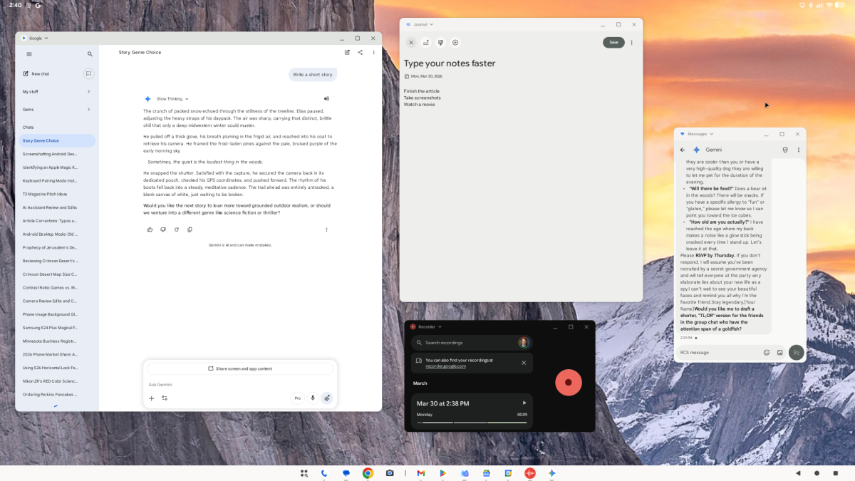 Windowing on Android Desktop