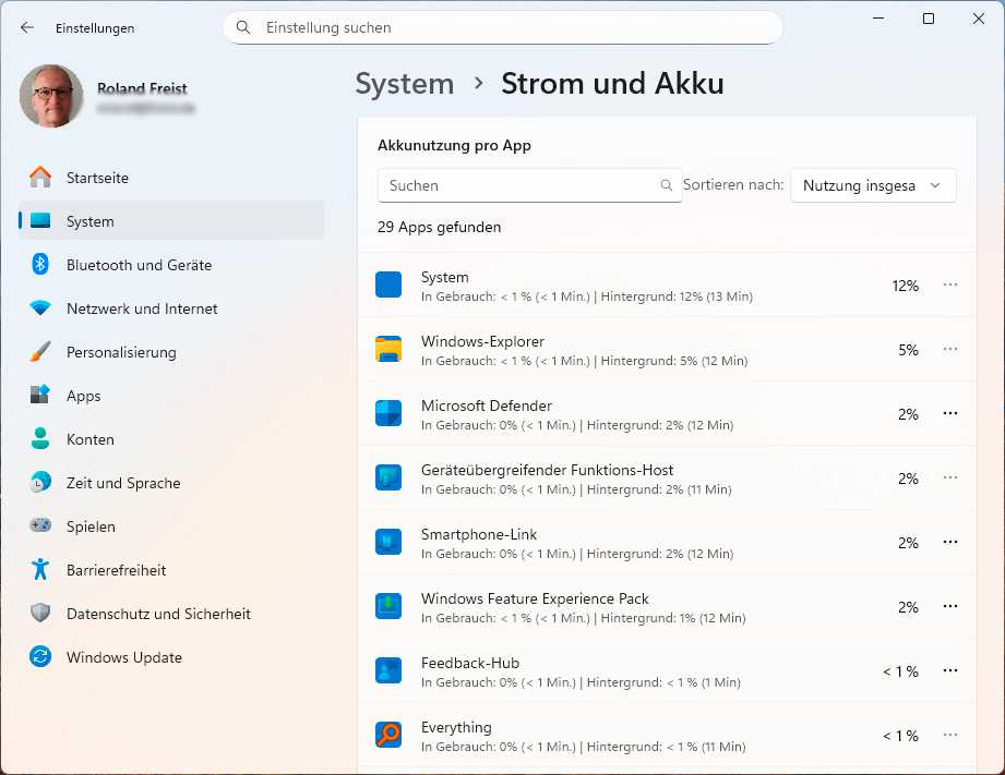 Strom und Akku