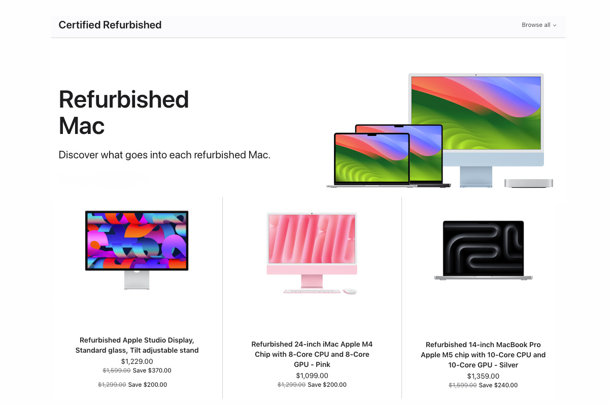 Apple Certified Refurbished Store Macs