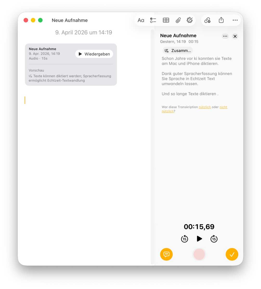 iPhone und Mac als Diktiergerät: So holen Sie mehr aus Sprachmemos und Notizen heraus