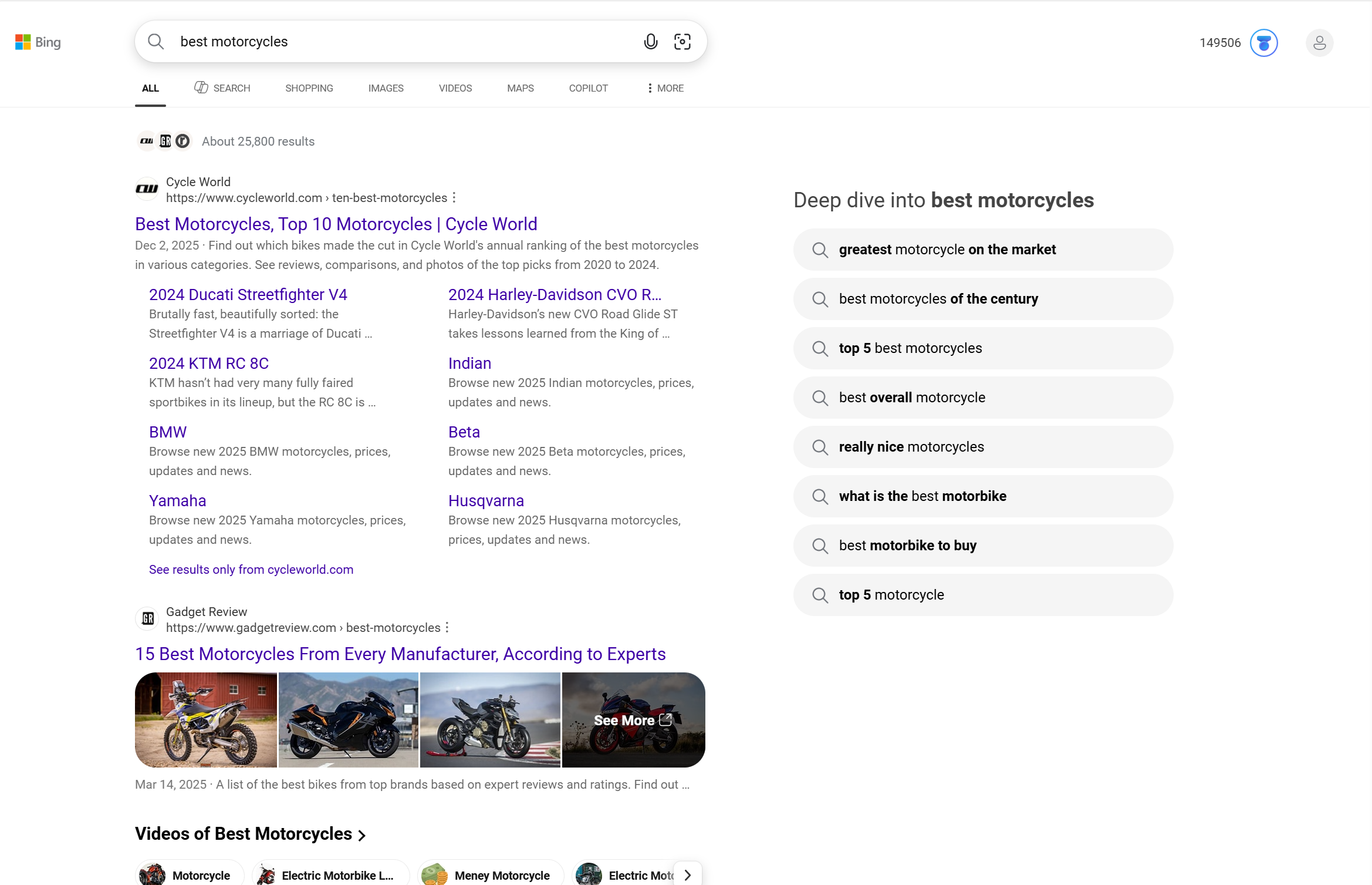 Bing best motorcycles