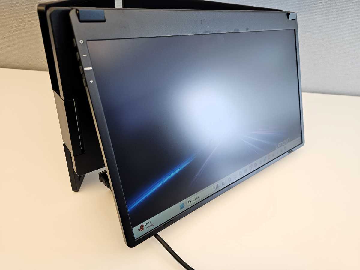 KYY Triple Display Laptop Extender flipped and matte screen