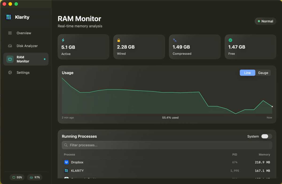 Klarity ram monitor