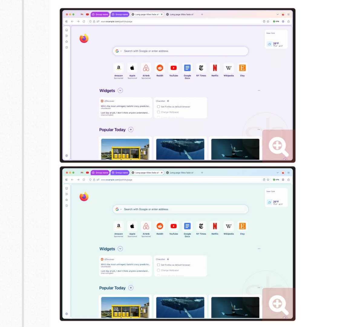 Mozilla Firefox Project Nova Mockups