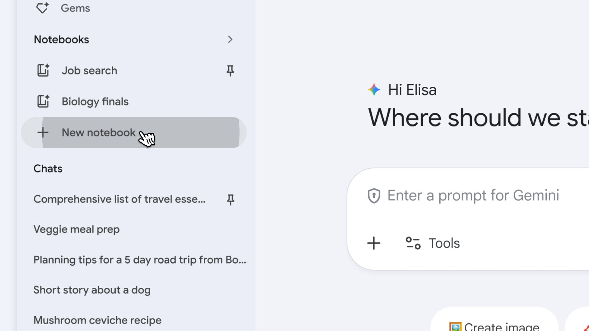 Gemini добавил Notebooks для чатов и файлов