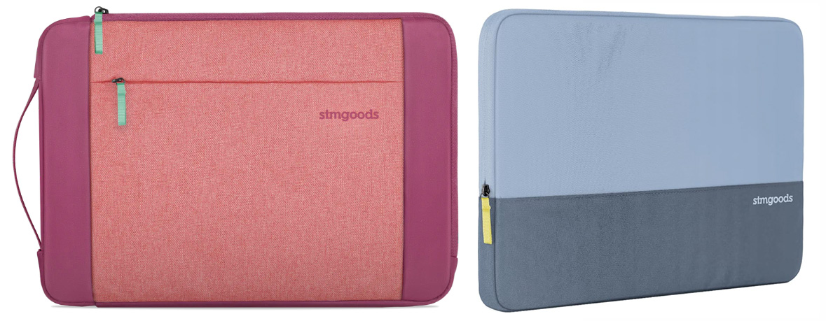 STM Kin and Origin Sleeves for MacBook Neo Blush and Indigo
