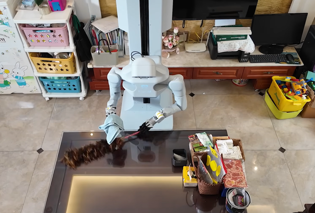 UniX AI Panther robot dusting the counter