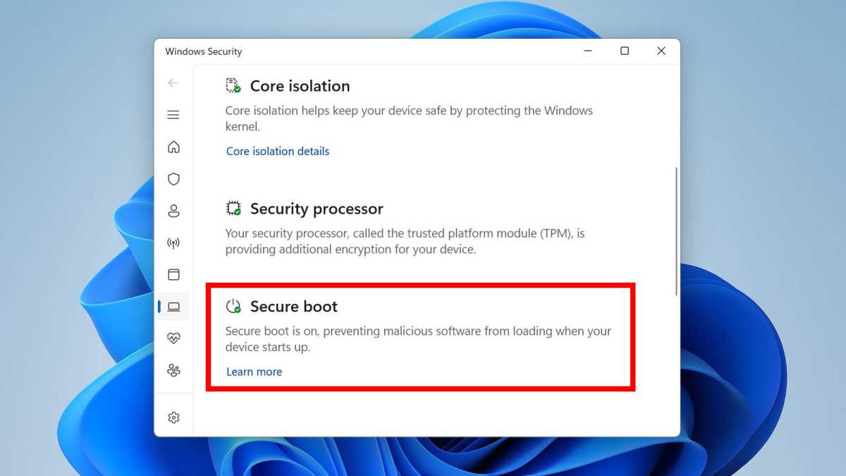 Windows 11 Secure Boot certificates status message