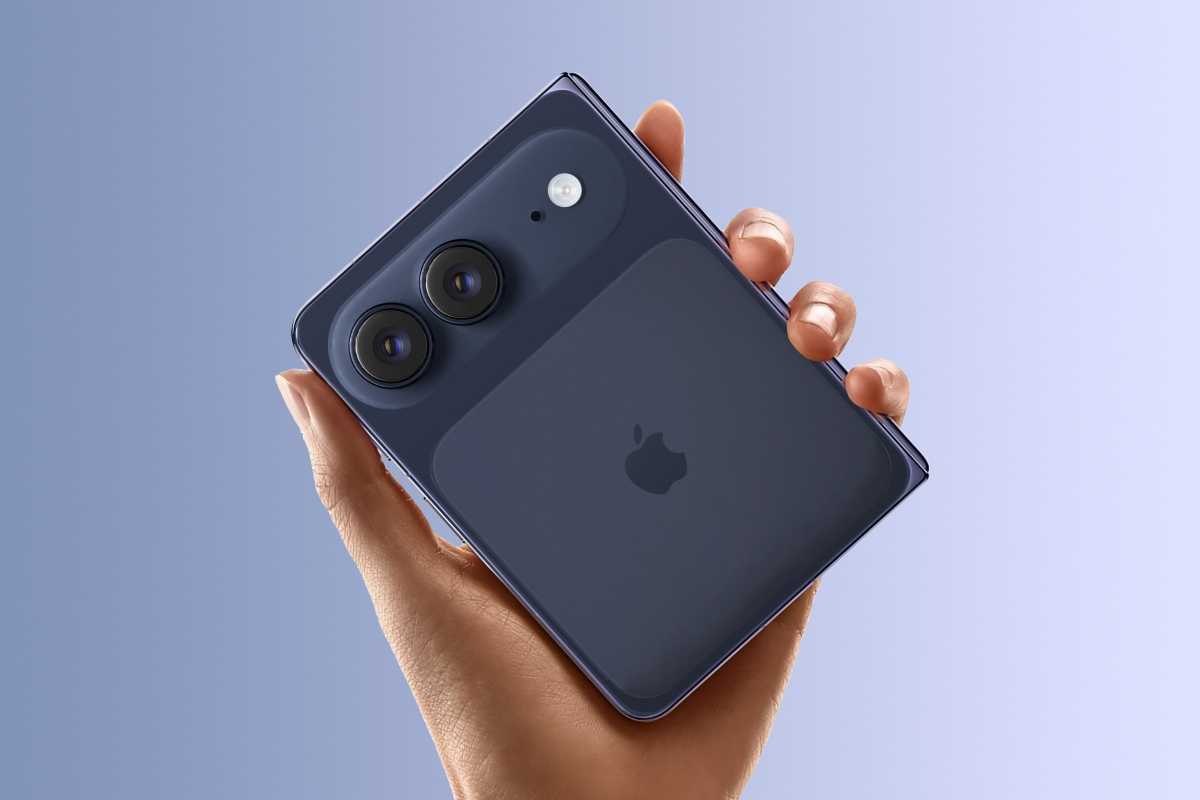 Concept of the rear of the iPhone Fold closed