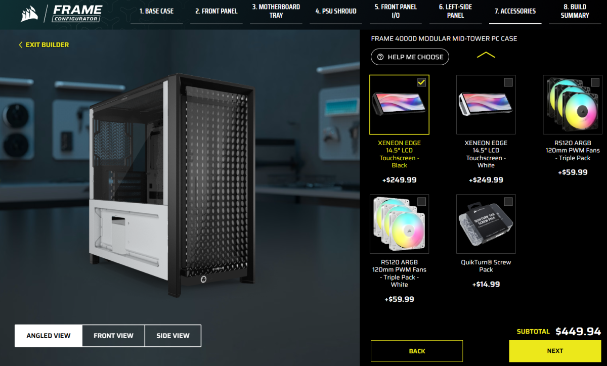 Corsair Frame builder — accessories