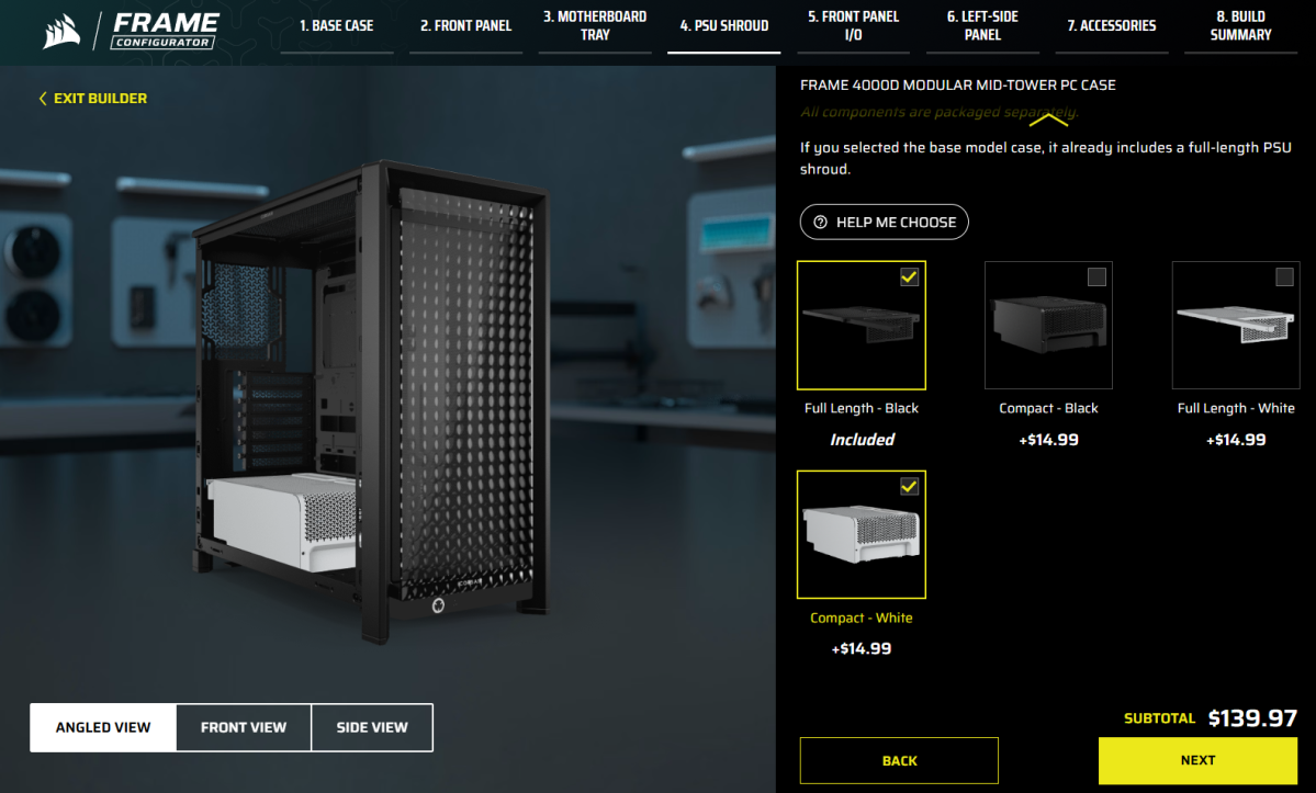 Corsair Frame builder — PSU shroud